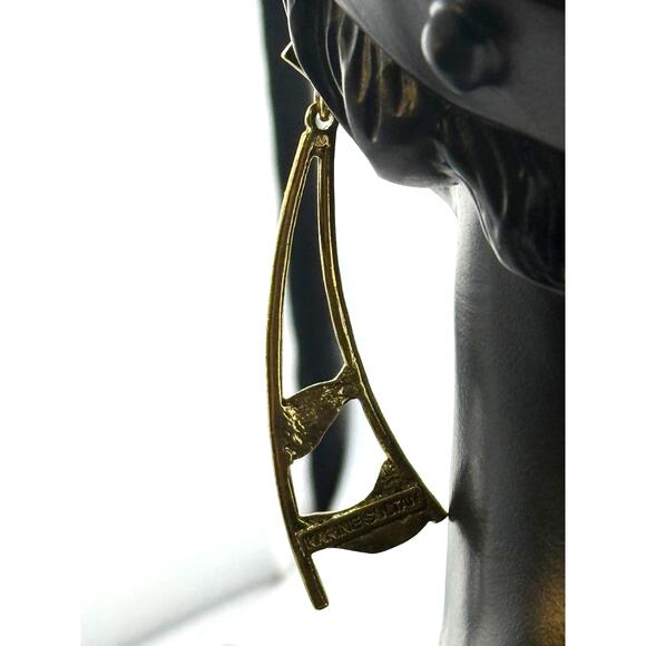 Karine Sultan 24K Gold Plated Elegant Dangle Earrings - Picture 3 of 3